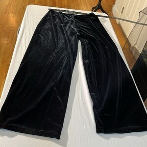 Express medium black velvet /velour wide leg pants pull on high waist